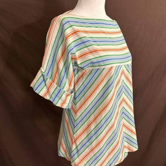 vintage 70s Donnykenny Stripe  Boat Neck Top size Large - Picture 3 of 6